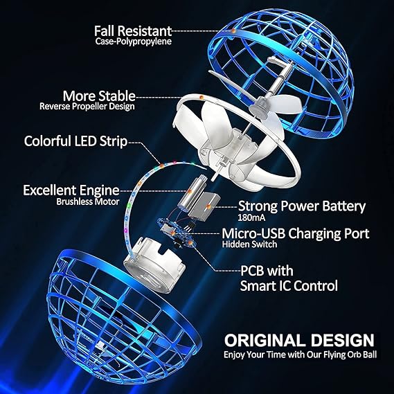 Flyorb Boomerang: LED Magic Drone Spinner