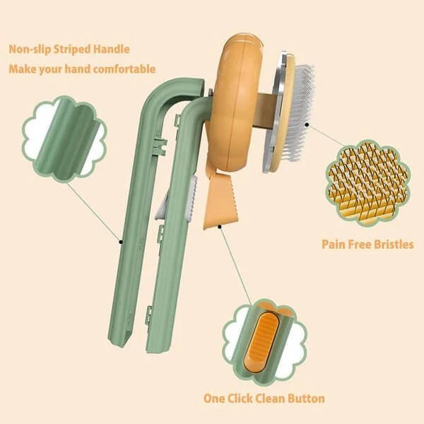 šHot SellingšPumpkin Pet CombPet Grooming Self Cleaning Slicker Brush for Dogs Cats Puppy Rabbit