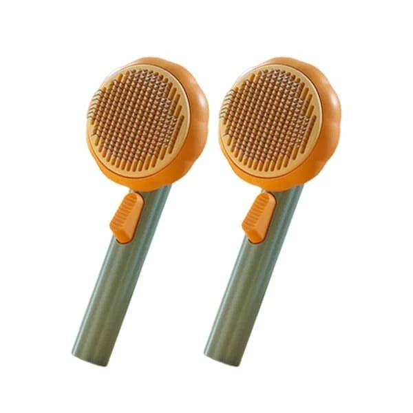 šHot SellingšPumpkin Pet CombPet Grooming Self Cleaning Slicker Brush for Dogs Cats Puppy Rabbit