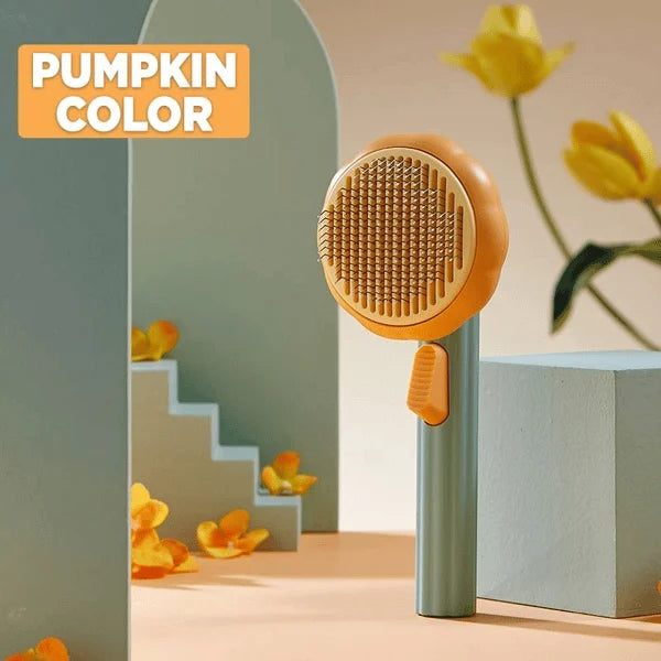 šHot SellingšPumpkin Pet CombPet Grooming Self Cleaning Slicker Brush for Dogs Cats Puppy Rabbit