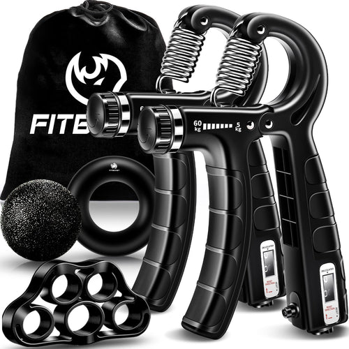 FitBeast Hand Grip Strengthener Workout Kit (5 Pack), 2 Forearm