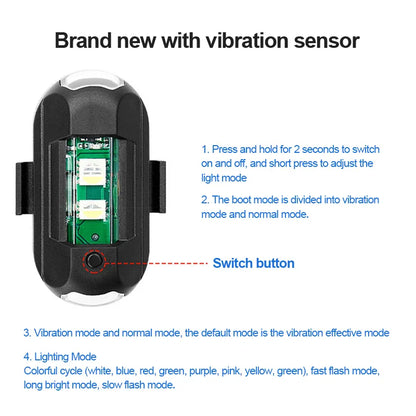 Elite USB LED Strobe: Anti-Collision Signal for Motorcycle and Drone